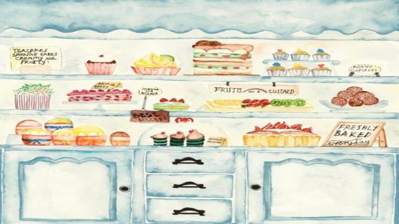 Coffee Time Meets Dessert: A Warm Watercolor Illustration Appreciation, Savoring the Aesthetics of Leisurely Living