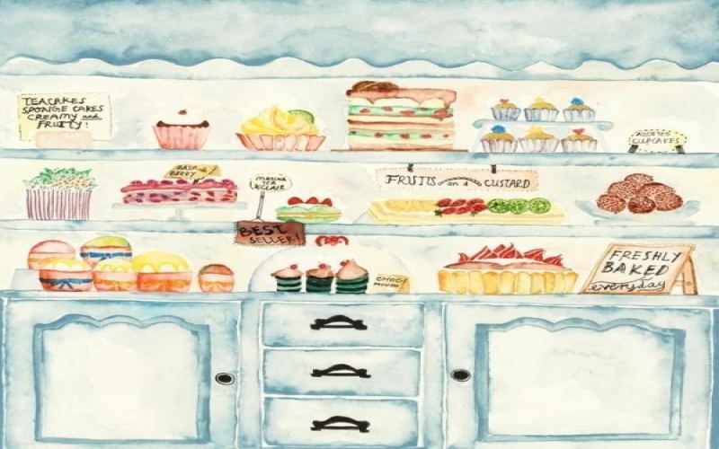 Coffee Time Meets Dessert: A Warm Watercolor Illustration Appreciation, Savoring the Aesthetics of Leisurely Living