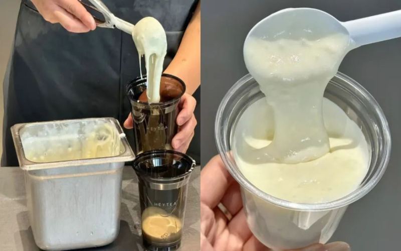 喜茶新小料“芝士糯糯”引热议：米浆拉丝工艺复杂，店员直呼搅拌到手酸