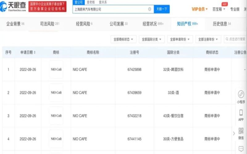 蔚来汽车申请注册NIO CAFE商标，汽车巨头正式布局咖啡赛道