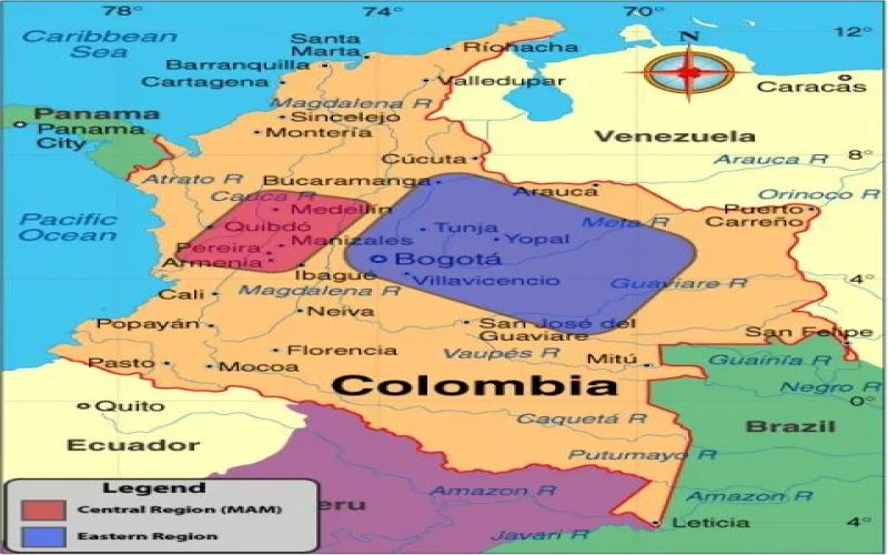 Central American Coffee Beans | Which regions in Colombia produce specialty coffee? What does the MAM designation mean? What are the flavor characteristics of washed beans from the Huila region?