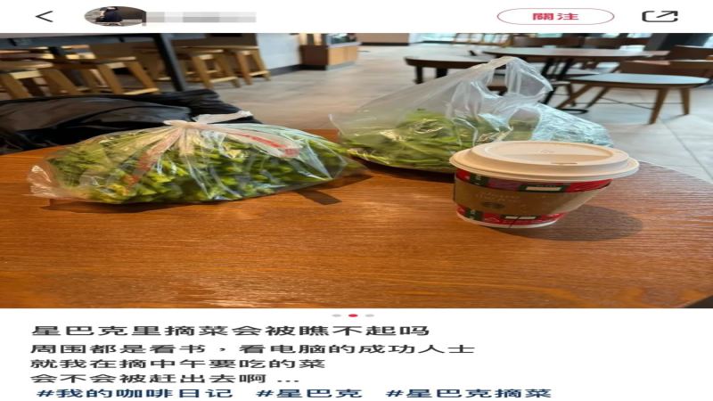 星巴克店内择菜该不该？网友观点两极分化引发讨论